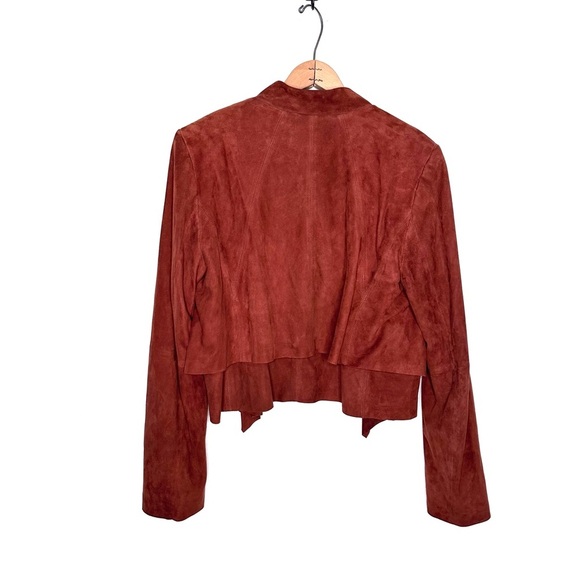 WHBM Brown Lightweight Suede Open Cascade Lapel Jacket Size Large NWOT - Picture 8 of 14